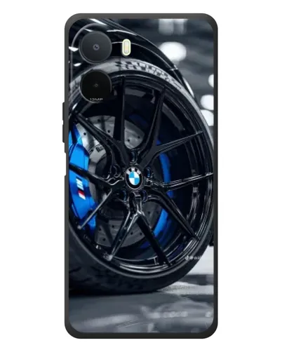 Чехол для Xiaomi POCO M7 с картинкой «Колесо BMW вблизи»