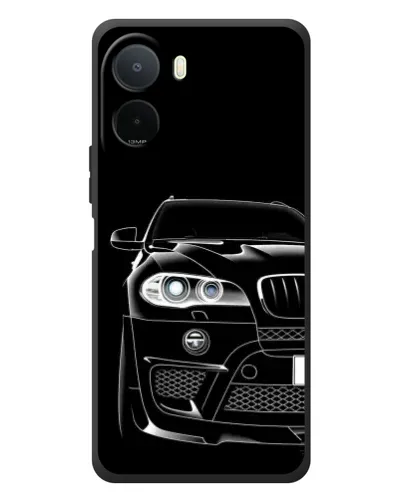 Чехол для Xiaomi POCO M7 с картинкой «Темный силуэт BMW»