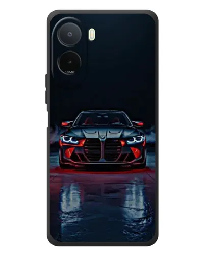 Чехол для Xiaomi POCO M7 с картинкой «BMW на мокрой дороге»