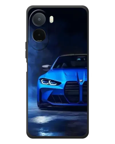 Чехол для Xiaomi POCO M7 с картинкой «Голубая BMW M4»