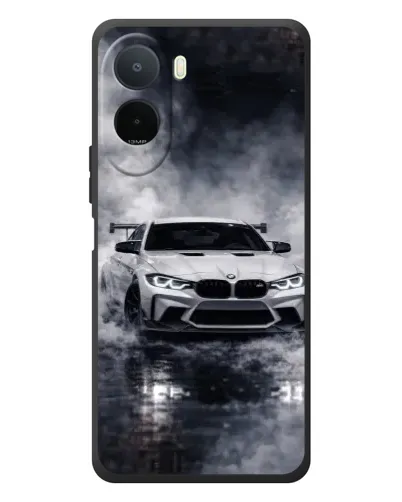 Чехол для Xiaomi POCO M7 с картинкой «BMW сквозь туман»