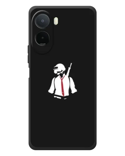 Чехол для Xiaomi POCO M7 с картинкой «PUBG — силуэт воина»