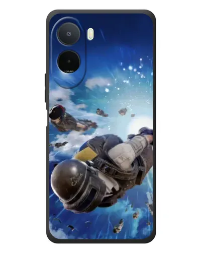 Чехол для Xiaomi POCO M7 с картинкой «Десант PUBG — прыжок»