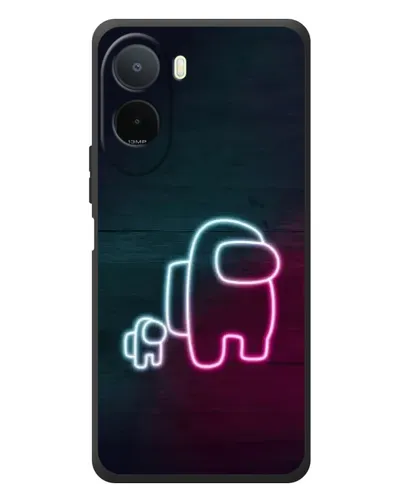 Чехол для Xiaomi POCO M7 с картинкой «Among Us неон-арт»