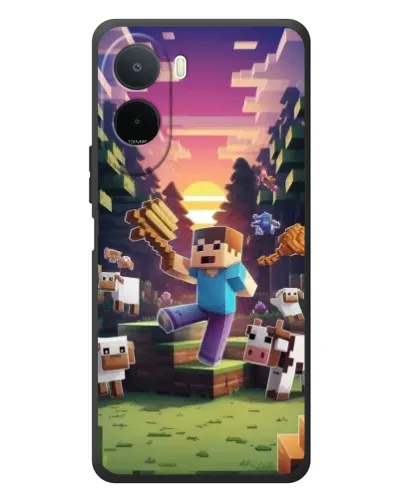 Чехол для Xiaomi POCO M7 с картинкой «Стив на ферме»