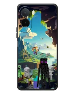 Чехол для Xiaomi POCO M7 с картинкой «Эндермен в лесу»