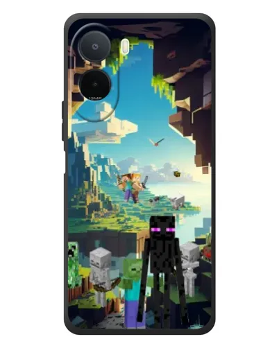 Чехол для Xiaomi POCO M7 с картинкой «Эндермен в лесу»