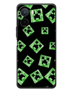 Чехол для Xiaomi POCO M7 с картинкой «Паттерн с криперами»