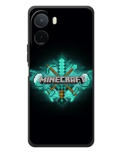 Чехол для Xiaomi POCO M7 с картинкой «Minecraft Diamond лого»