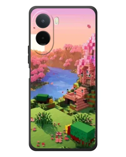 Чехол для Xiaomi POCO M7 с картинкой «Розовое дерево Minecraft»