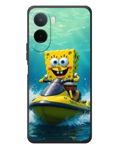 Чехол для Xiaomi POCO M7 с картинкой «Спанч Боб на гидроцикле»