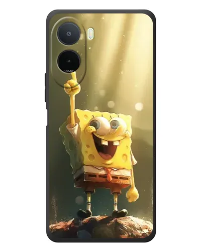 Чехол для Xiaomi POCO M7 с картинкой «Сияющий Спанч Боб»