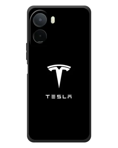 Чехол для Xiaomi POCO M7 с картинкой «Tesla White Logo»