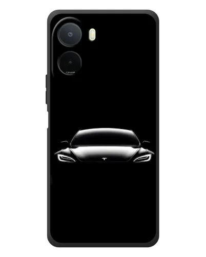Чехол для Xiaomi POCO M7 с картинкой «Фары Tesla Night»