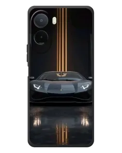 Чехол для Xiaomi POCO M7 с картинкой «Lamborghini золотые линии»
