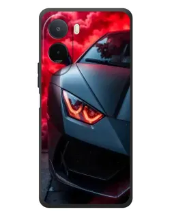 Чехол для Xiaomi POCO M7 с картинкой «Lamborghini красное сияние»