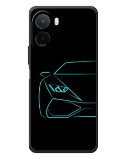 Чехол для Xiaomi POCO M7 с картинкой «Голубой силуэт Lamborghini»