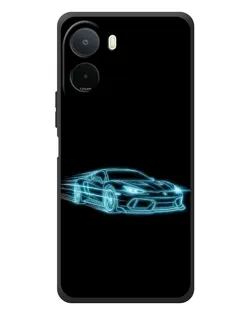 Чехол для Xiaomi POCO M7 с картинкой «Неоновый контур Lamborghini»