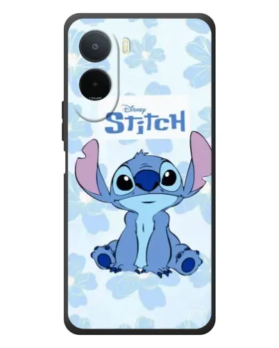 Чехол для Xiaomi POCO M7 с картинкой «Stitch среди цветов»