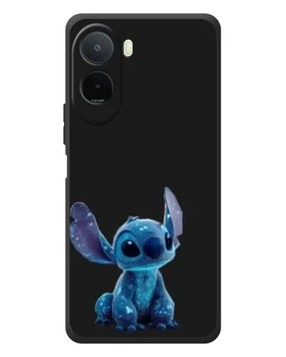 Чехол для Xiaomi POCO M7 с картинкой «Стич на черном»