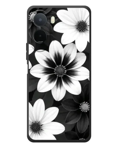 Чехол для Xiaomi POCO M7 с картинкой «Монохромные астры» Чехол для Xiaomi POCO M7 с картинкой «Монохромные астры»