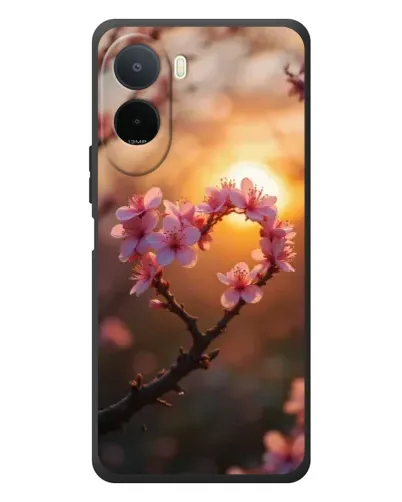 Чехол для Xiaomi POCO M7 с картинкой «Розовый цвет сердце на фоне заката» Чехол для Xiaomi POCO M7 с картинкой «Розовый цвет сердце на фоне заката»