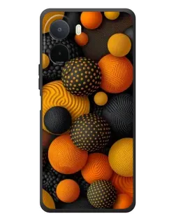 Чехол для Xiaomi POCO M7 с картинкой «Объемные оранжевые сферы»