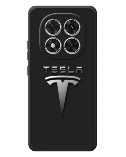 Чехол для Xiaomi Poco M8 Pro с картинкой «Стальной логотип Tesla»