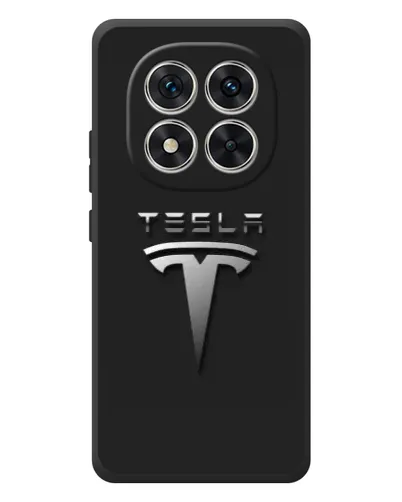 Чехол для Xiaomi Poco M8 Pro с картинкой «Стальной логотип Tesla»