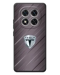 Чехол для Xiaomi Poco M8 Pro с картинкой «Металлическая текстура Tesla»