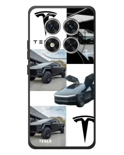 Чехол для Xiaomi Poco M8 Pro с картинкой «Коллаж Cybertruck Tesla»