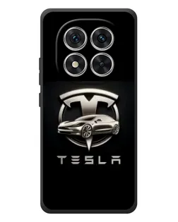 Чехол для Xiaomi Poco M8 Pro с картинкой «Tesla — серебристое авто»