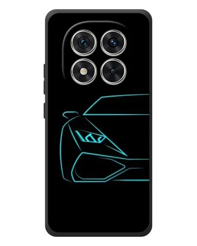 Чехол для Xiaomi Poco M8 Pro с картинкой «Голубой силуэт Lamborghini»