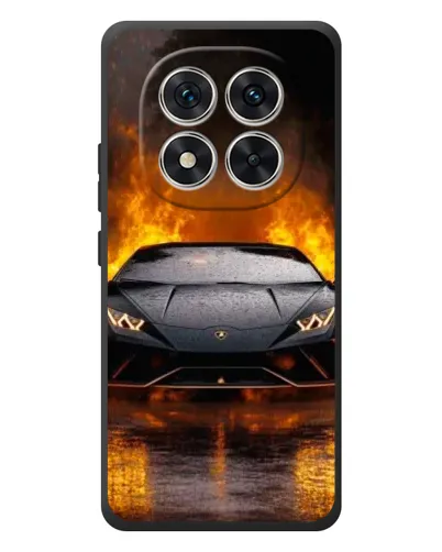 Чехол для Xiaomi Poco M8 Pro с картинкой «Lamborghini в огне»