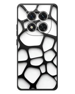 Чехол для Xiaomi Poco M8 Pro с картинкой «Белая объемная сетка»