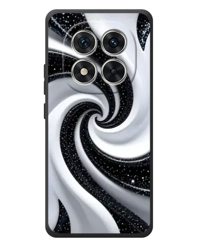 Чехол для Xiaomi Poco M8 Pro с картинкой «Черно-белая спираль»