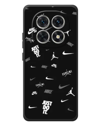 Чохол для Xiaomi Poco M8 з картинкою «Nike Black Pattern»