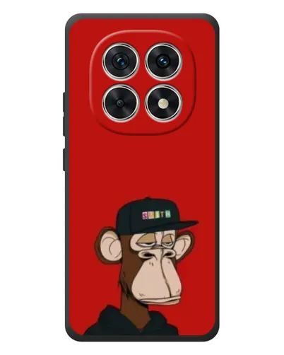 Чехол для Xiaomi Poco M8 с картинкой «Bored Ape — красный фон»