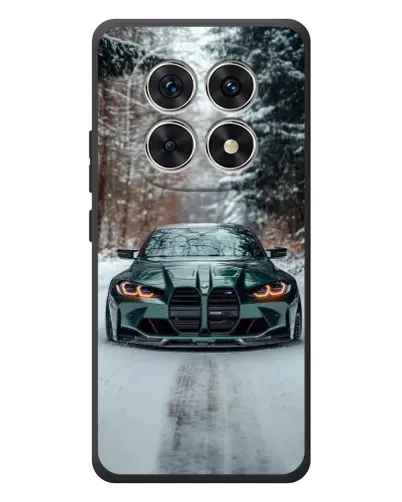 Чехол для Xiaomi Poco M8 с картинкой «BMW в зимнем лесу»