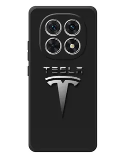 Чохол для Xiaomi Poco M8 з картинкою «Сталевий логотип Tesla»