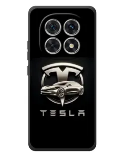 Чохол для Xiaomi Poco M8 з картинкою «Tesla — срібне авто»