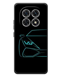 Чохол для Xiaomi Poco M8 з картинкою «Блакитний силует Lamborghini»