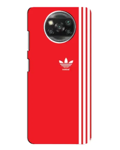Чехол для Xiaomi POCO X3 Pro с картинкой «Красный минимализм Adidas»