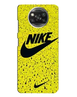 Чехол для Xiaomi POCO X3 Pro с картинкой «Желтый текстурный Nike»