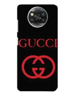 Чехол для Xiaomi POCO X3 Pro с картинкой «Gucci — красный логотип»