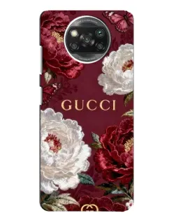 Чехол для Xiaomi POCO X3 Pro с картинкой «Gucci — бордовые розы»