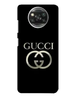 Чехол для Xiaomi POCO X3 Pro с картинкой «Gucci — золото на черном»