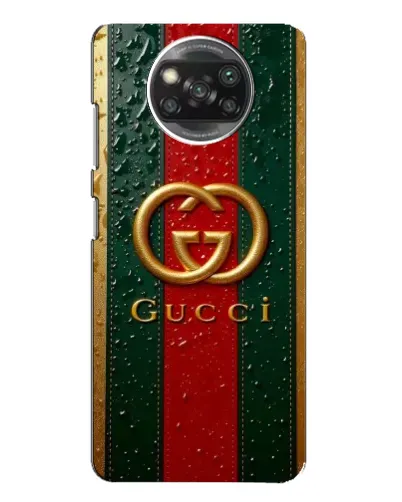 Чехол для Xiaomi POCO X3 Pro с картинкой «Gucci — фирменная полоса и золото» Чехол для Xiaomi POCO X3 Pro с картинкой «Gucci — фирменная полоса и золото»