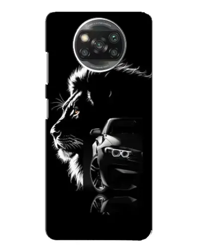 Чехол для Xiaomi POCO X3 Pro с картинкой «BMW и лев»