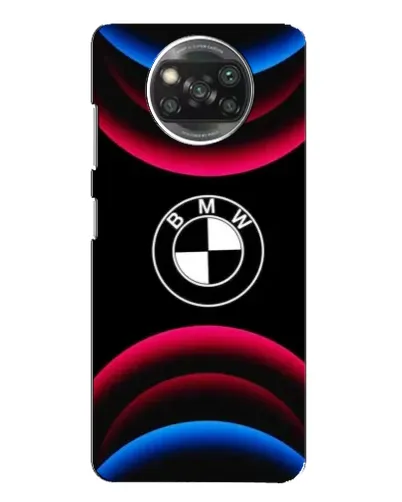 Чехол для Xiaomi POCO X3 Pro с картинкой «Логотип BMW и неоновые дуги»